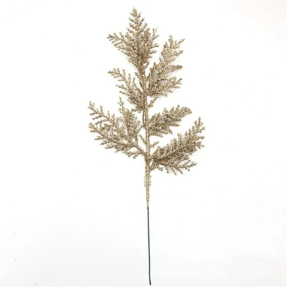 Christmas pine leaves glitter for DIY wreath and tree decoration - vue 12 sur 17