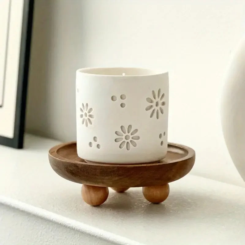 Multifunctional wooden tray for storage and decoration