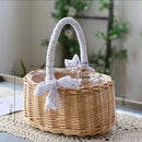 wedding flower basket with bow tie large capacity versatile