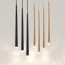 Long tube acrylic and copper cone pendant light for bar and shop