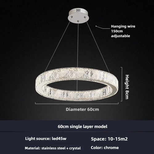 Modern crystal chandelier for elegant lighting - vue 10 sur 12