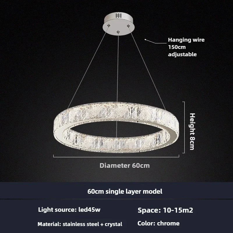 Modern crystal chandelier for elegant lighting - vue 9 sur 12