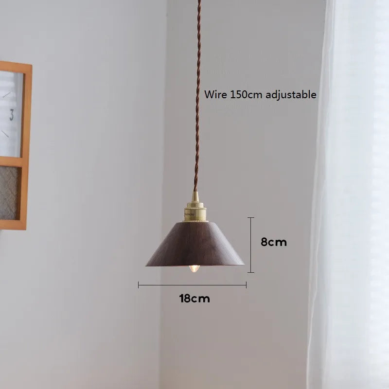 Modern wooden LED pendant light nordic loft design