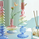 Glass candlestick holder for party and wedding decorations