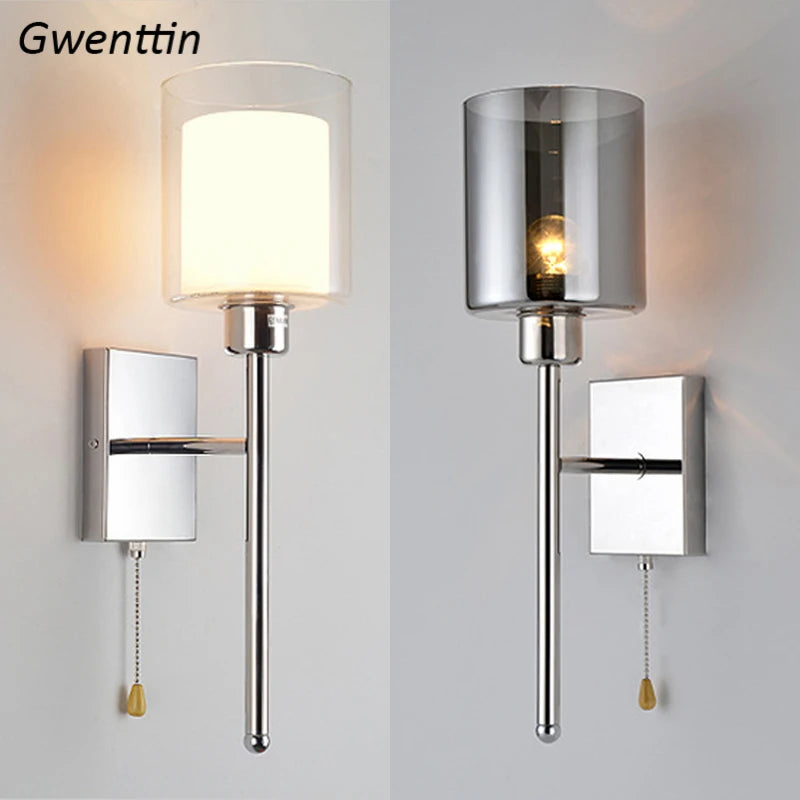 Modern glass wall light for elegant interior decor