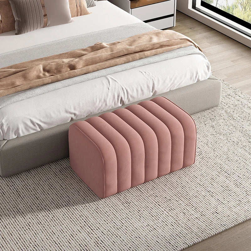 Nordic velvet bench soft and elegant footrest - vue 8 sur 14