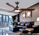 Solid wood ceiling fan light with remote control and six adjustable speeds
