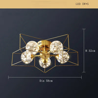 Modern minimalist copper chandelier with LED star