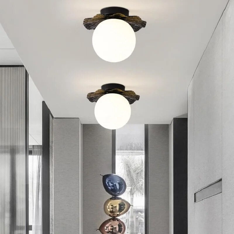 Modern nordic lotus ceiling light for living room - vue 6 sur 10