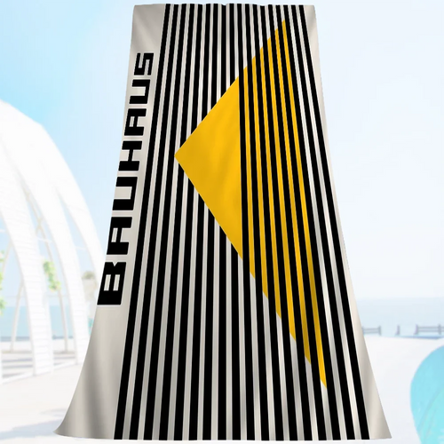 Bauhaus geometric microfibre quick-dry beach towel