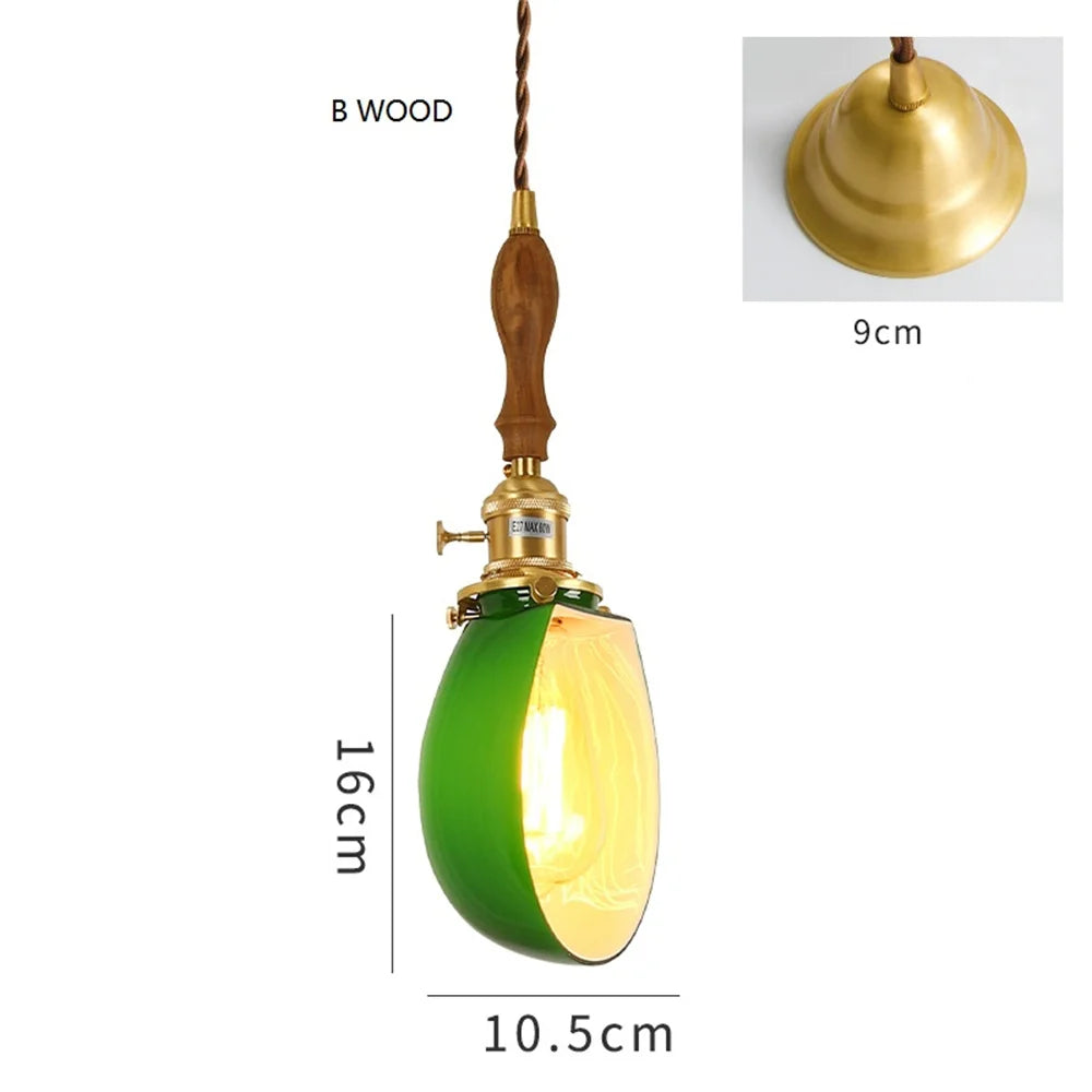 Industrial vintage copper and glass pendant light ideal for lofts - vue 12 sur 12