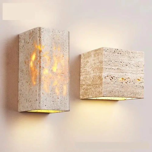 Art deco marble LED wall light for indoor and decorative lighting - vue 3 sur 7