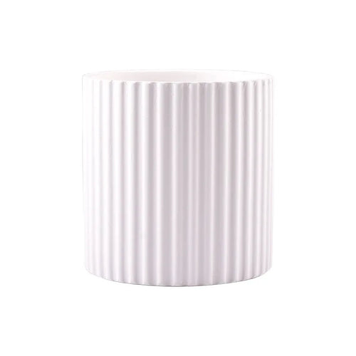 ceramic flower pot vertical lines for indoor plants - vue 19 sur 23