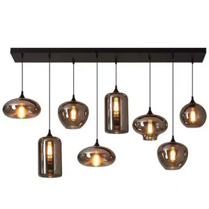 Designer glass LED pendant light for modern interior decor