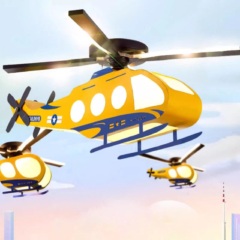 Creative helicopter ceiling light for children's and teenagers' rooms