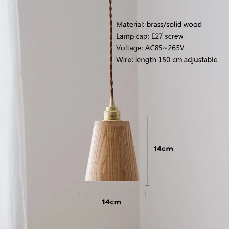 Loft wood LED pendant lamp modern lampshade home decoration lighting