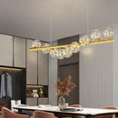 Nordic gold long glass ball chandelier for bar