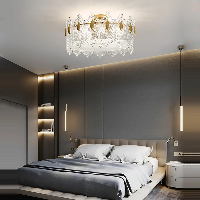 Luxury ceiling light with LED and remote control - vue 3 sur 9