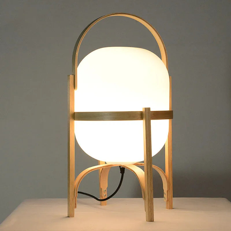 Modern wooden floor lamp for living room, study, bedroom, portable - vue 2 sur 8