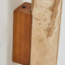 Art deco wall light in natural stone and wood for a warm ambience