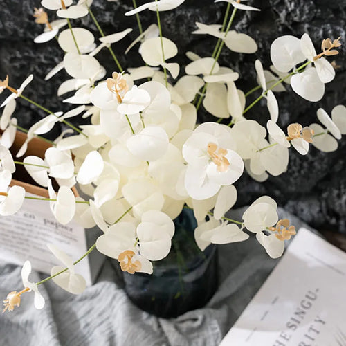 Artificial eucalyptus leaves and flowers for decorations and floral arrangements - vue 6 sur 7