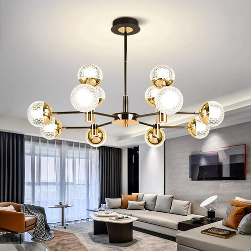 Dining room chandelier fancy ceiling light fixture - vue 4 sur 10