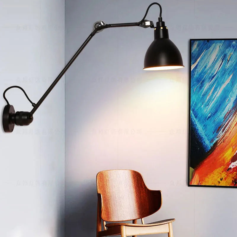 Rotatable metal wall lamp with plug for lighting