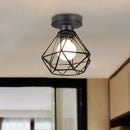 Rustic industrial vintage metal flush mount ceiling light for creative interiors