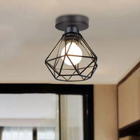 Rustic industrial vintage metal flush mount ceiling light for creative interiors
