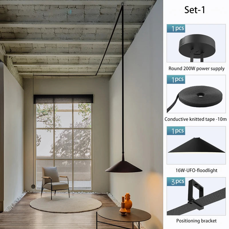 Knitted fabric LED strip lamp for loft - vue 28 sur 28