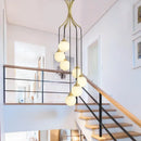 Art deco copper LED chandelier for elegant lighting