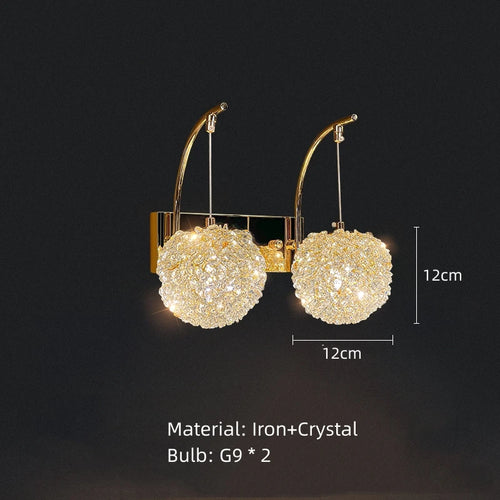 Elegant crystal and gold metal wall light for modern interiors - vue 11 sur 10