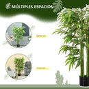 Bamboo flower pot with artificial reeds for indoor decoration