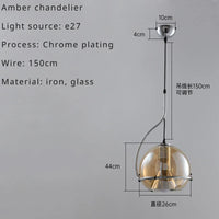 Nordic retro glass ball chandelier for restaurants and cafes