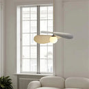 Loft style metal and fabric lotus pendant light
