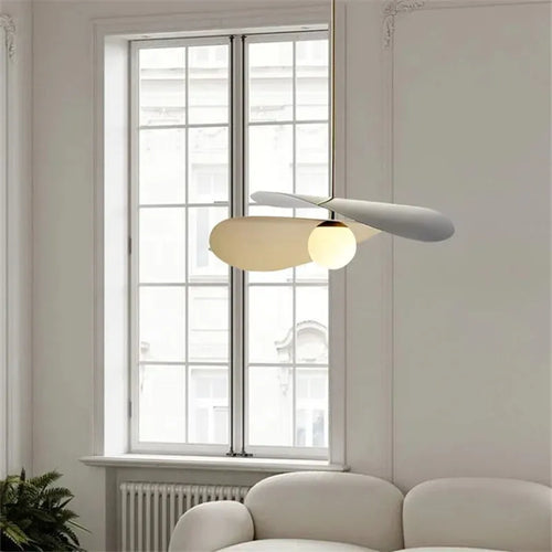 Loft style metal and fabric lotus pendant light - vue 3 sur 7