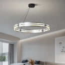Minimalist iron pendant light with rippled glass for modern interiors