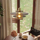 Solid wood retro flying saucer chandelier for bar and restaurant