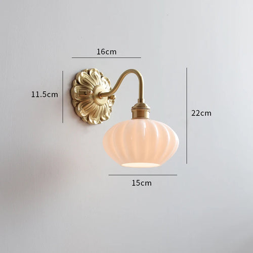 Modern smoked grey glass LED wall light copper indoor - vue 10 sur 23
