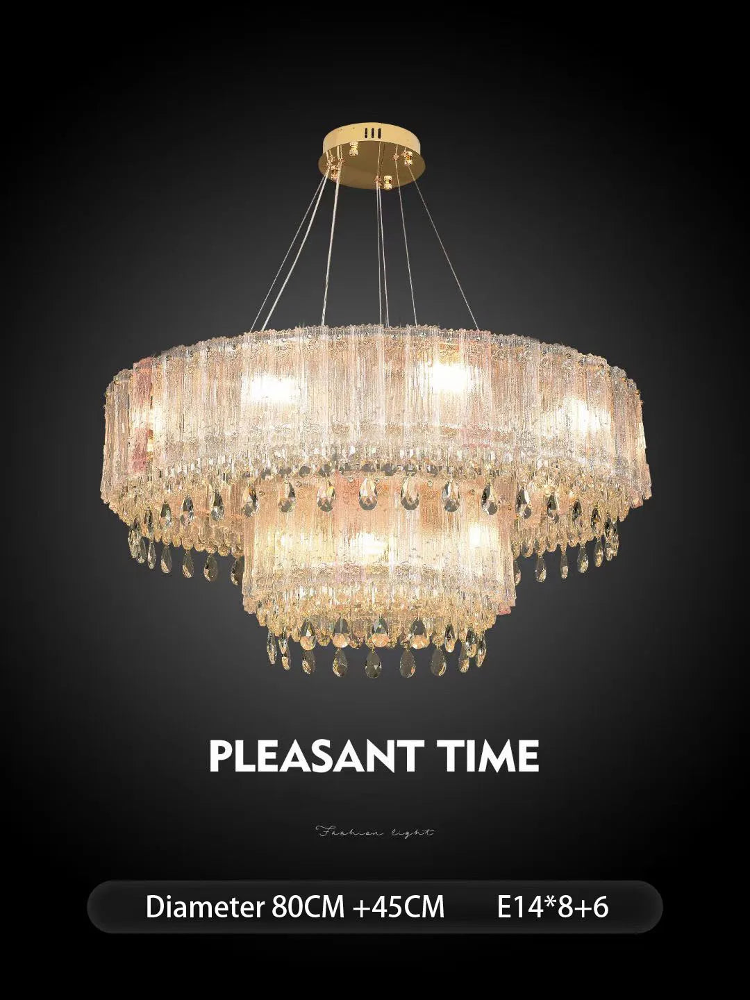 Luxury crystal chandelier with Nordic LED lights - vue 4 sur 5