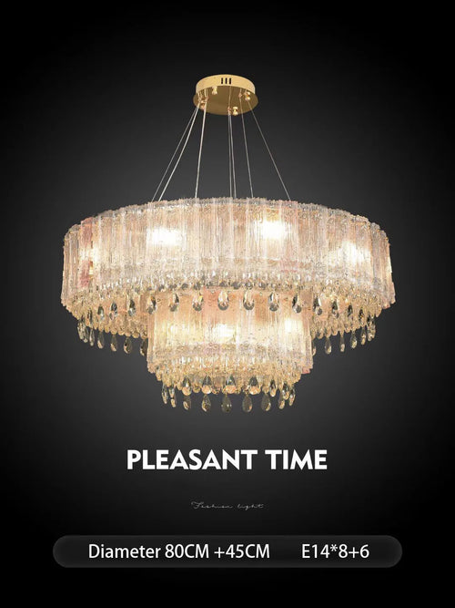 Luxury crystal chandelier with Nordic LED lights - vue 5 sur 5