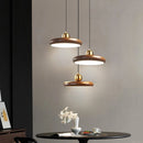 lustre en fer imitation grain de bois luminaires suspendus variables