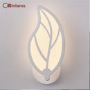 creative acrylic led wall light with leaves