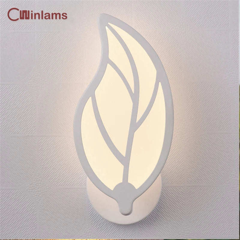 creative acrylic led wall light with leaves