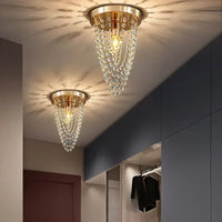 Modern bohemian style wooden LED surface mounted ceiling light
