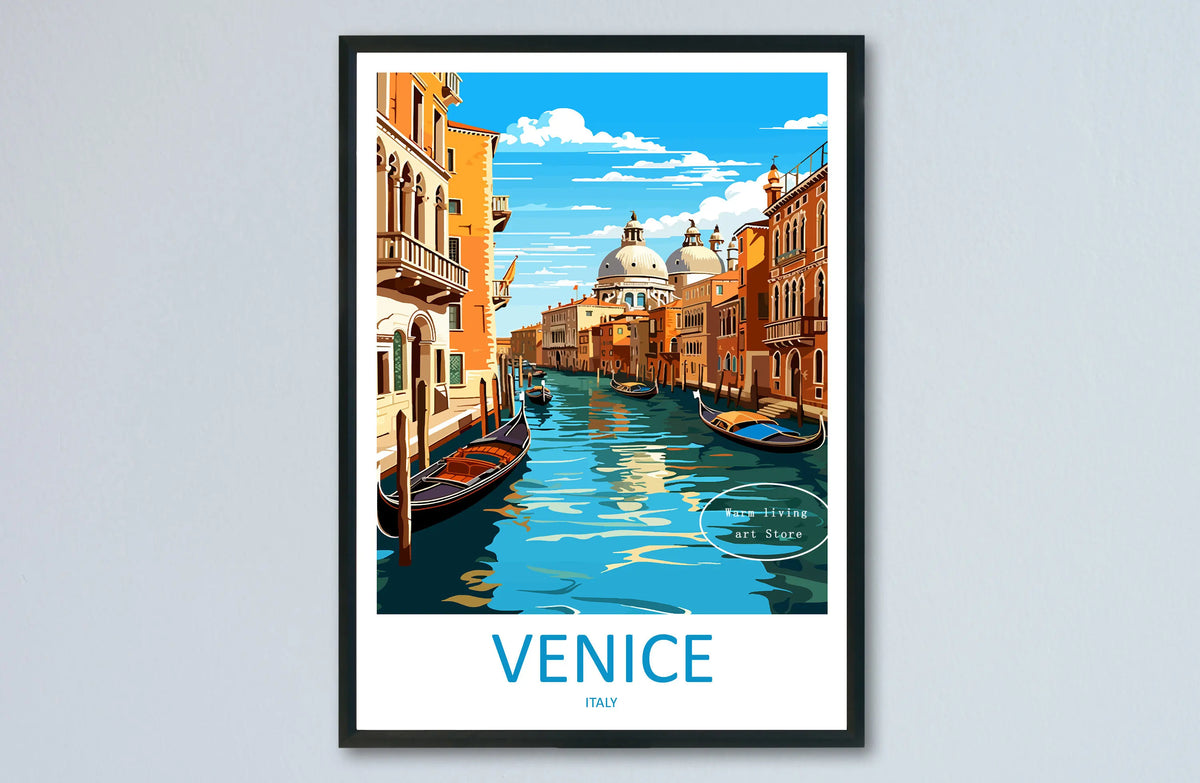 Canvas travel poster with famous urban landscapes