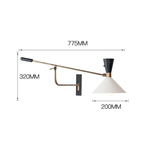 American long arm wall light - vue 5 sur 5