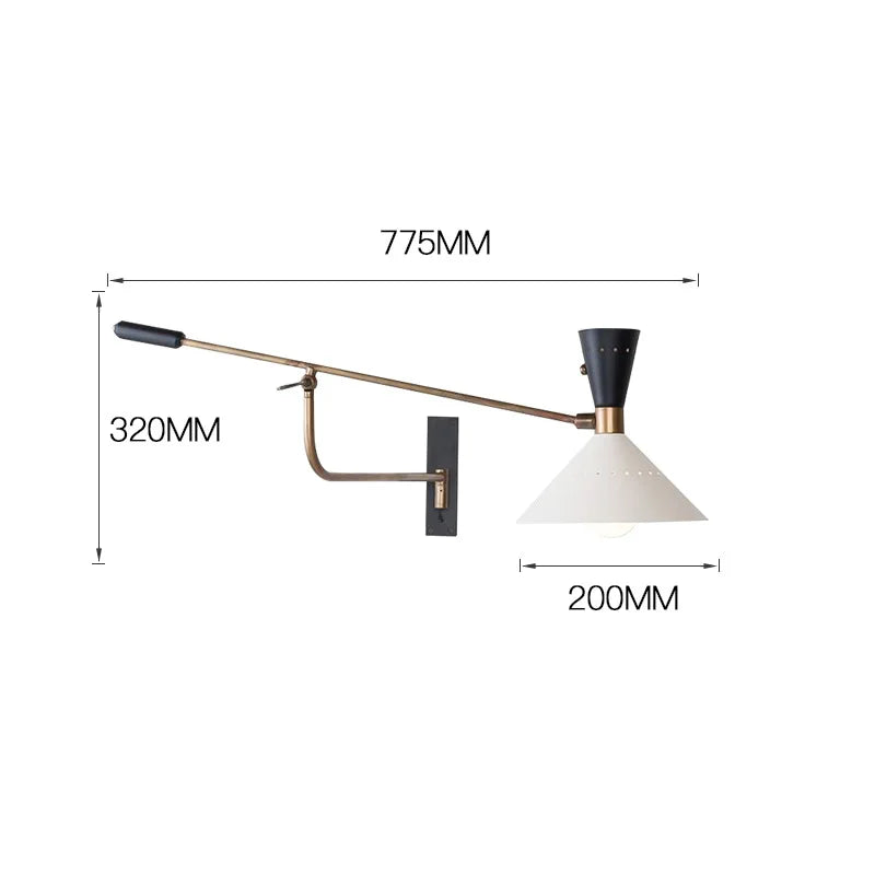 American long arm wall light - vue 5 sur 5