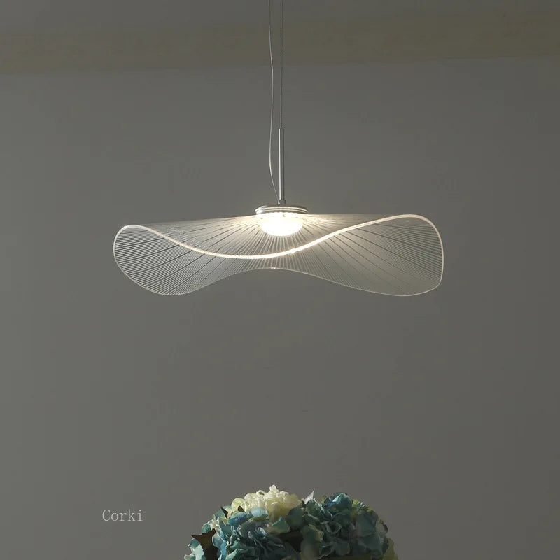 modern decorative acrylic lotus leaf pendant light - vue 4 sur 12