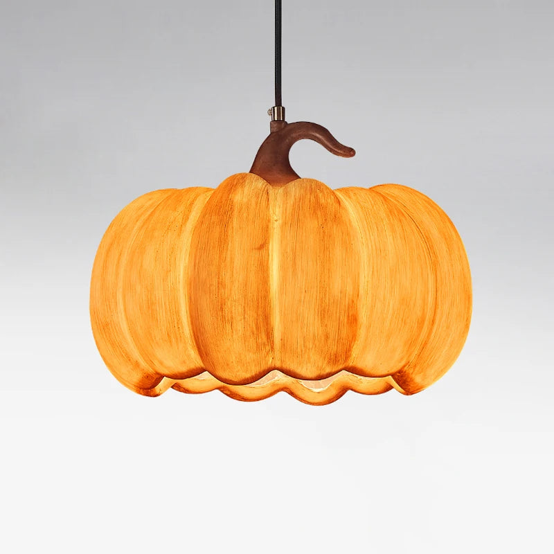 Retro Japanese wabi sabi LED pumpkin chandelier for restaurant
